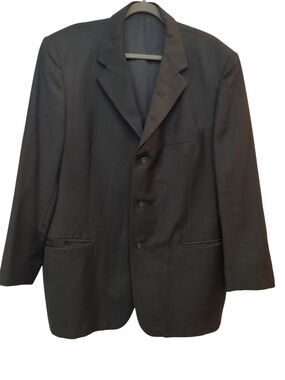 Zino 100% Italian Wool Blazer 44R Dark Gray Classic Sport Coat Made in Italy